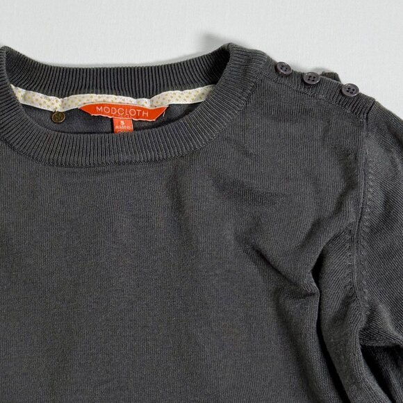 Modcloth Charcoal 3/4 Sleeve Sweater - Picture 5 of 8